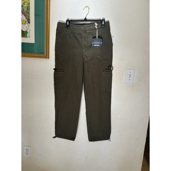 Democracy “Ab” Solution Sky Rise Utility Elastic Hem Pant In Green Size 10 - Picture 3 of 7
